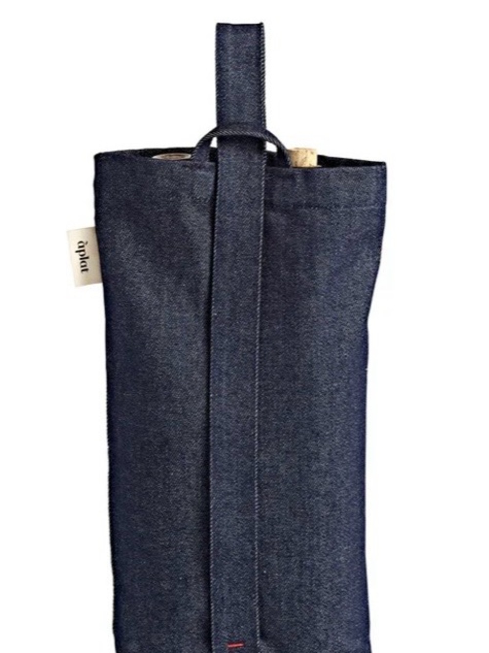 àplat Wine Collection Vin Two Bottle Tote- Dark Indigo Denim